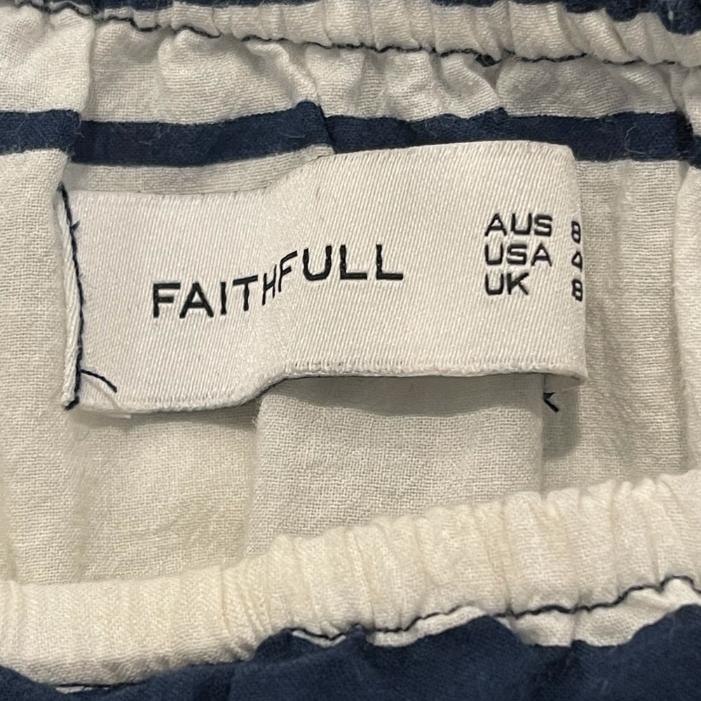 Faithfull the Brand Navy Stripe Majorca Tiered Dress 4 - Picture 9 of 12
